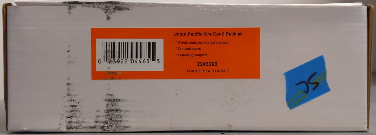 Lionel 2243260 O Union Pacific Ore Cars #1 (Set of 6) LN/Box