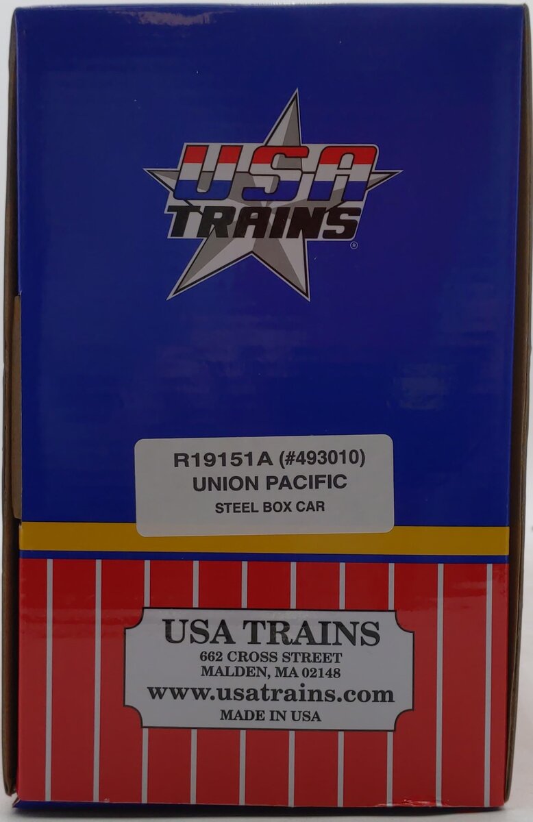 USA Trains R19151A G Union Pacific Yellow/Silver Boxcar #493010