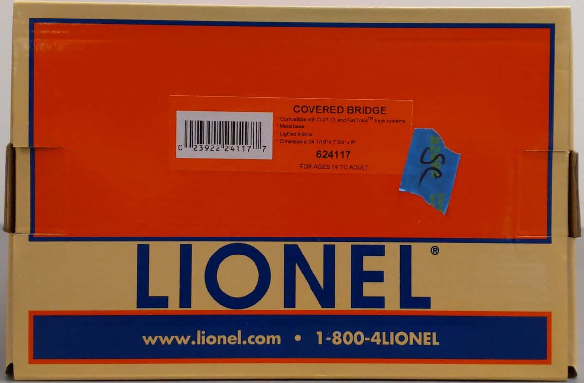 Lionel 6-24117 O Lighted Covered Bridge LN/Box