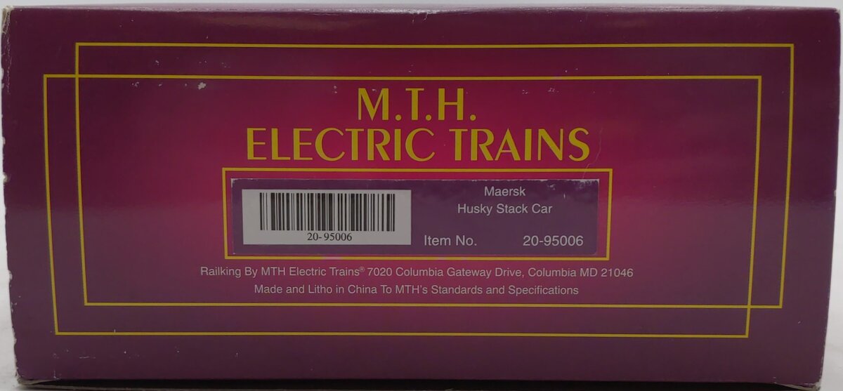 MTH 20-95006O Gauge Maersk Husky Stack Car w/ Containers LN/Box