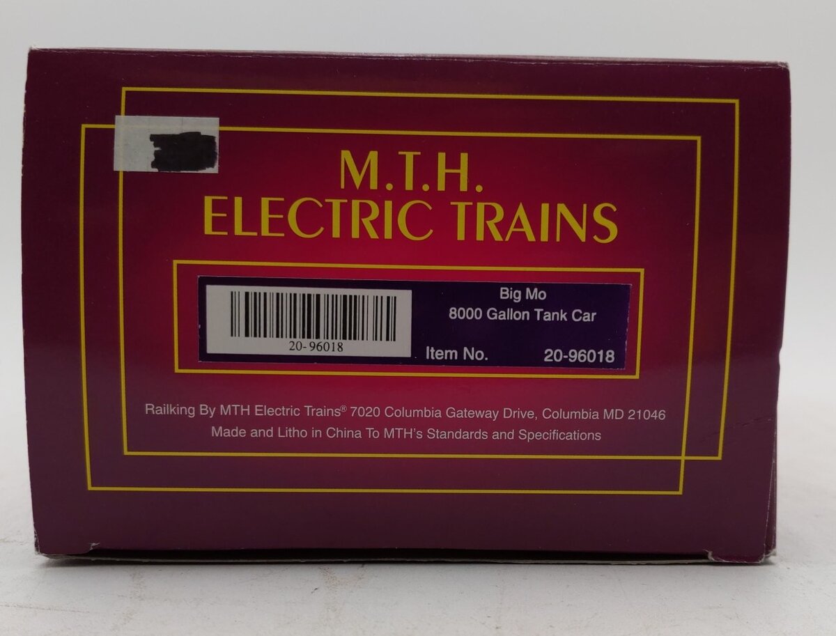 MTH 20-96018 O Gauge Big Mo 8,000 Gallon Tank Car #16142 LN/Box