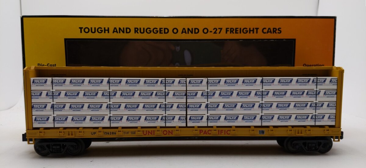 MTH 30-76420 O Gauge Union Pacific Center I-Beam Flatcar #156286