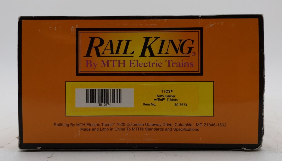 MTH 30-7674 O Gauge UP Southwestern Transport Auto Carrier W/Ertl T-Birds #11071 LN/Box