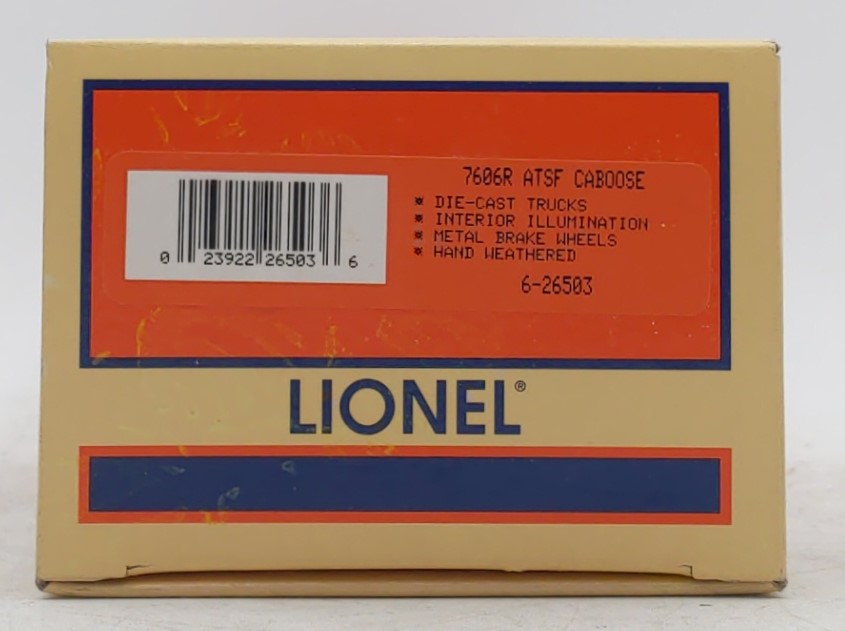 Lionel 6-26503 O AT&SF Steelside Lighted Caboose #7606R EX/Box