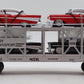 MTH 30-7656 O Gauge MTH Auto Carrier W/ 4 Die-cast 1957 Chevy Automobiles EX/Box