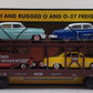MTH 30-7628 O Gauge Auto Carrier Flatcar with 4 Ertl Cars #4952 EX/Box