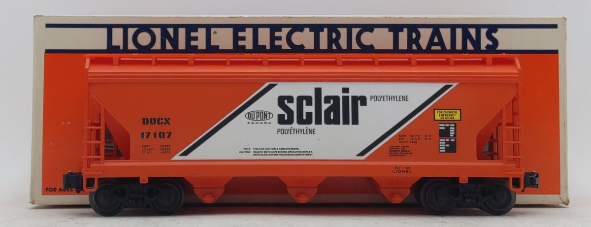 Lionel 6-17107 O Gauge Sclair 3-Bay Covered Hopper