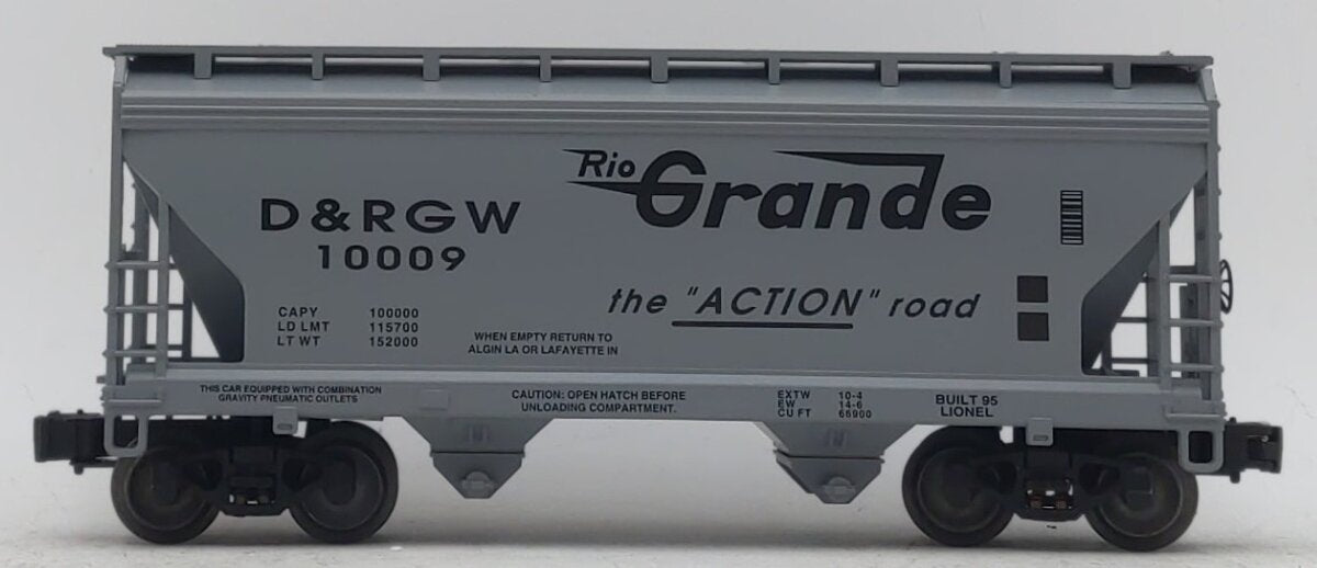 Lionel 6-17008 O Gauge Denver & Rio Grande Western 2-Bay Hopper Car #10009 EX/Box