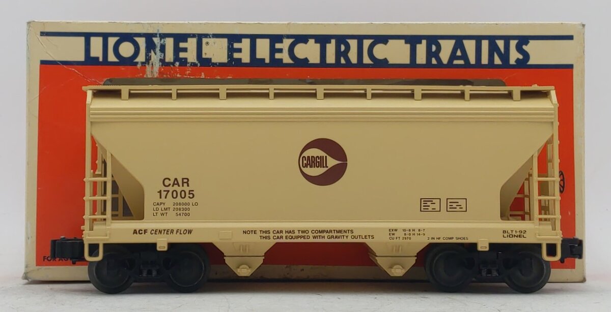 Lionel 6-17005 O Gauge Cargill 2-Bay Center Flow Hopper #17005 EX/Box