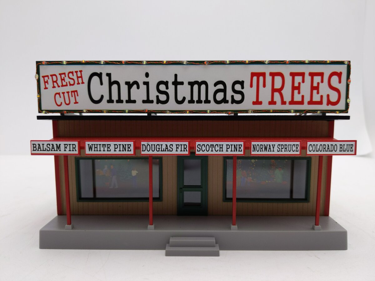 MTH 30-90577 O Christmas Trees Road Side Stand with Operating Christmas Lights