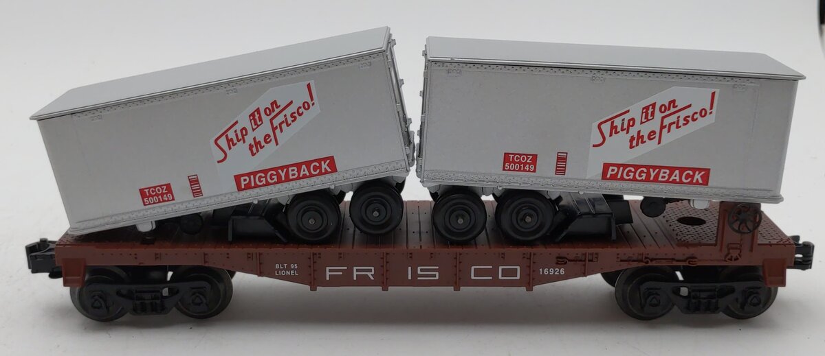 Lionel 6-16926 O Gauge Frisco Flatcar with 2 Trailers LN/Box