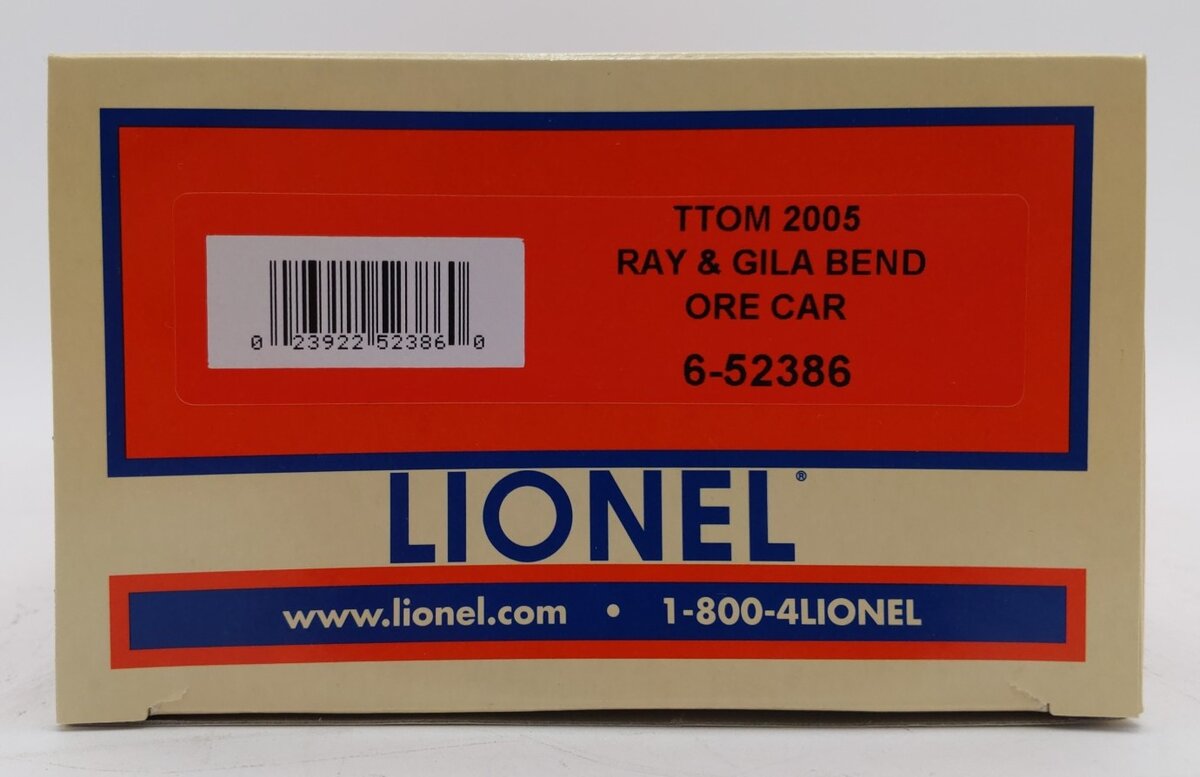 Lionel 6-52386 O Gauge TTOM Ray and Gila Bend Ore Car EX/Box