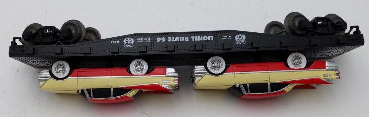 Lionel 6-17536 O Gauge Route 66 Flatcar w/ 2 Luxury Coupes LN/Box