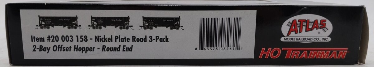 Atlas 20003158 HO Nickel Plate Road 2-Bay Offset Side Hopper with Round End