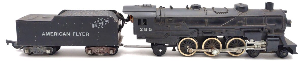 American Flyer 285 Vintage S 4-6-2 Pacific Steam Locomotive & Tender VG