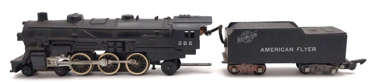 American Flyer 285 Vintage S 4-6-2 Pacific Steam Locomotive & Tender VG