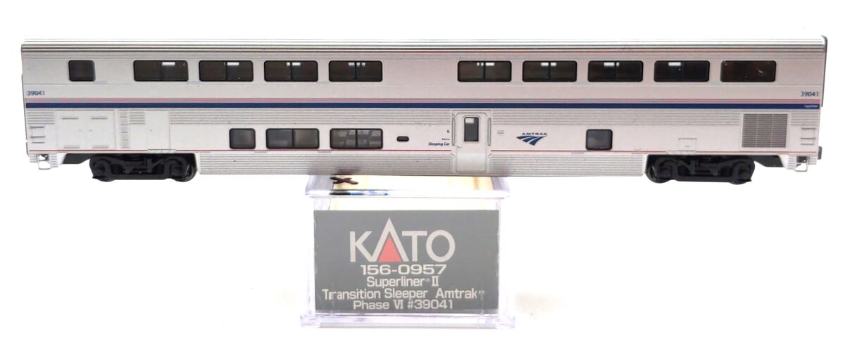 Kato 156-0957 N Amtrak Superliner II Transition Sleeper Car #39041 EX/Box