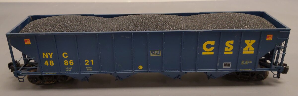 MTH 70-75070 G Scale CSX Railking 4 Bay Hopper #488621 (Metal Wheels)