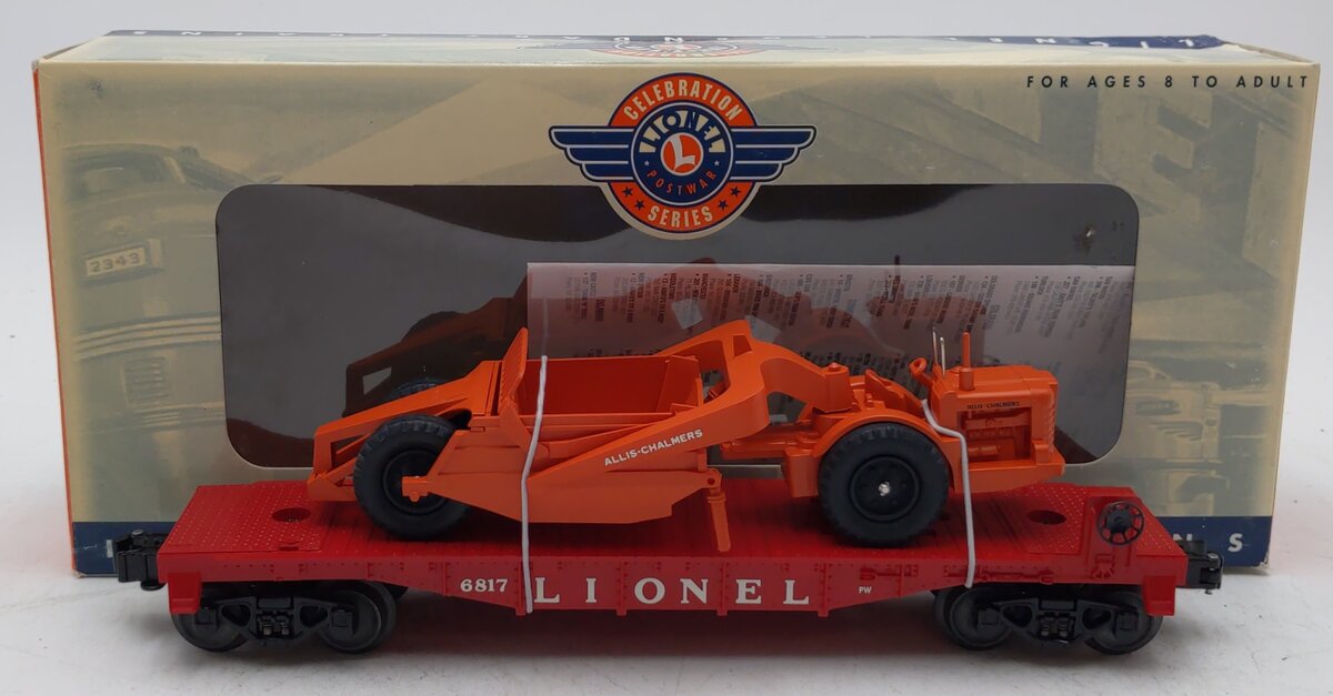Lionel 6-26024 O Gauge Postwar Celebration Series 6817 Lionel Flatcar W/ Scraper LN/Box