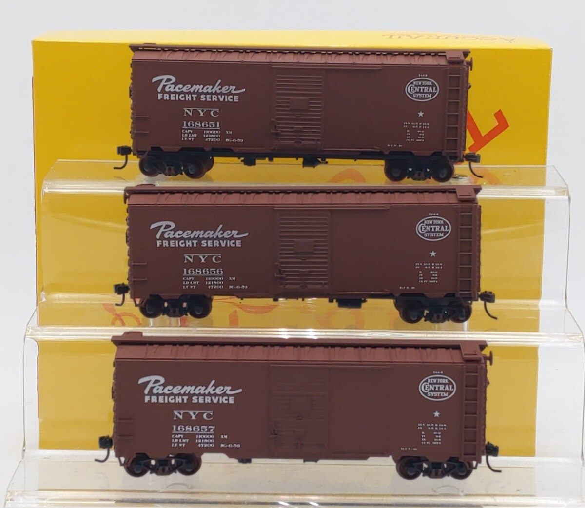 Accurail 3335 HO Scale NYC 40' AAR Steel Boxcars (Pack of 3) EX/Box