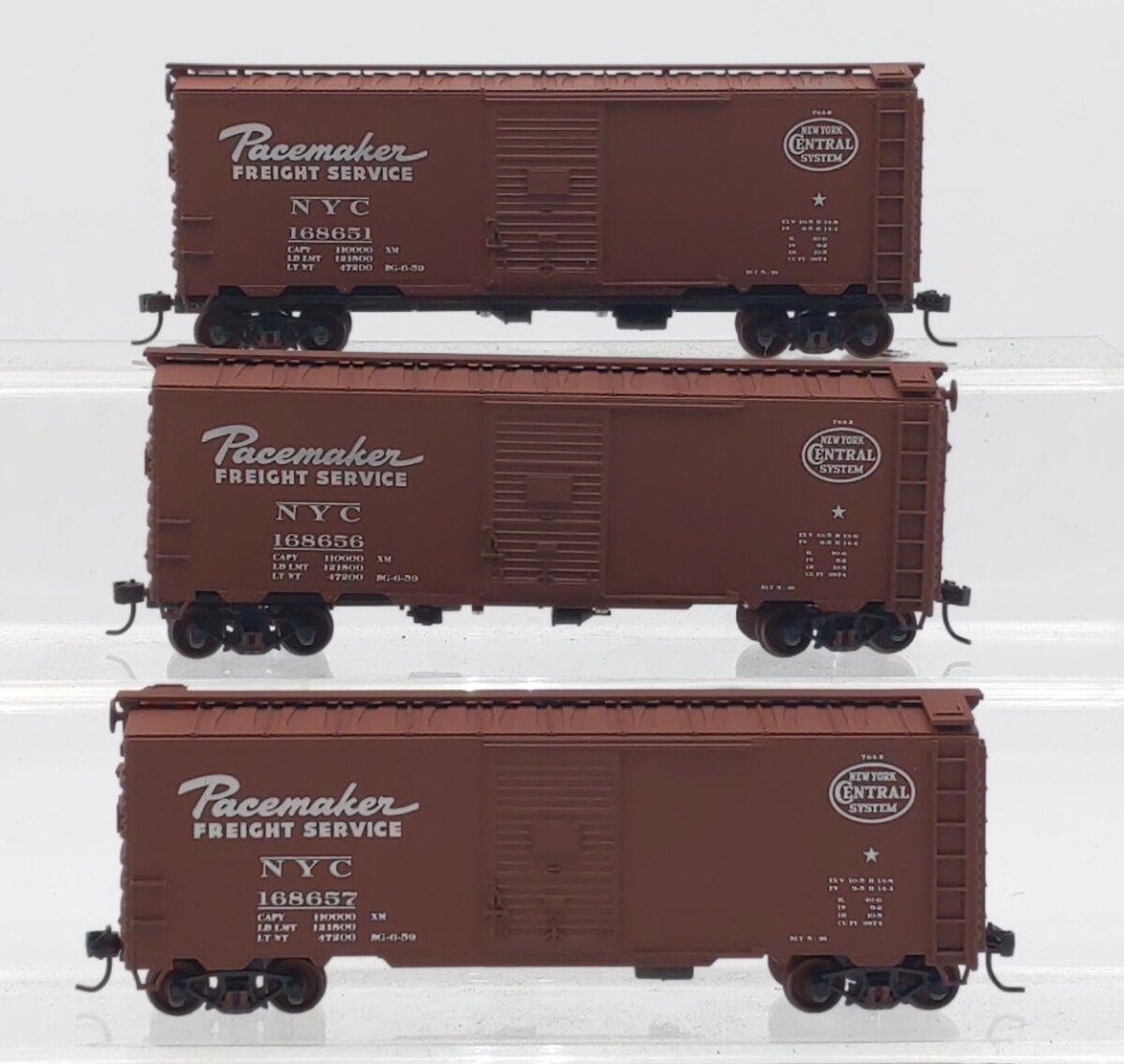 Accurail 3335 HO Scale NYC 40' AAR Steel Boxcars (Pack of 3) EX/Box