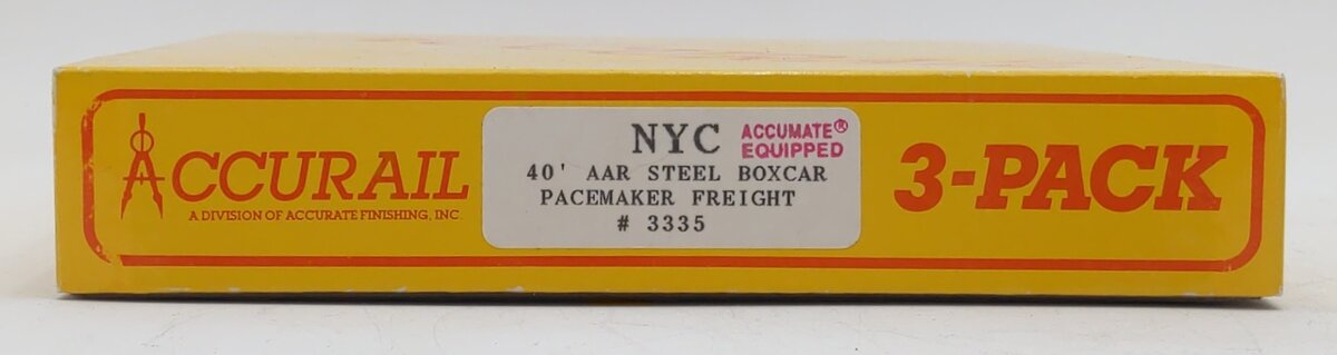 Accurail 3335 HO Scale NYC 40' AAR Steel Boxcars (Pack of 3) EX/Box