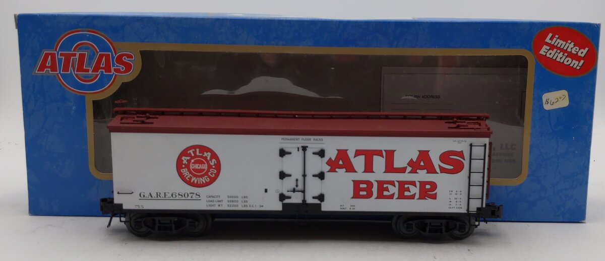 Atlas 8100 O Gauge Atlas Beer 40' Woodside Refrigerator Car #68078 (3Rail)