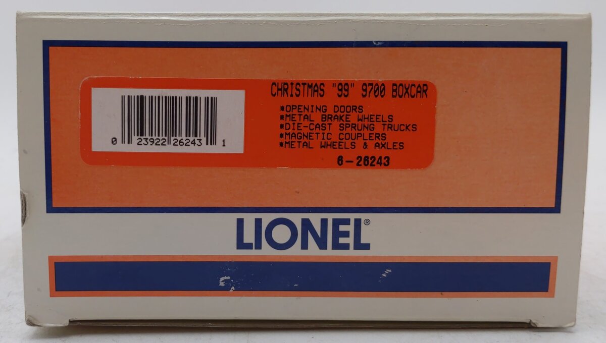 Lionel 6-26243 O Gauge Christmas "99" Boxcar #9700 LN/Box