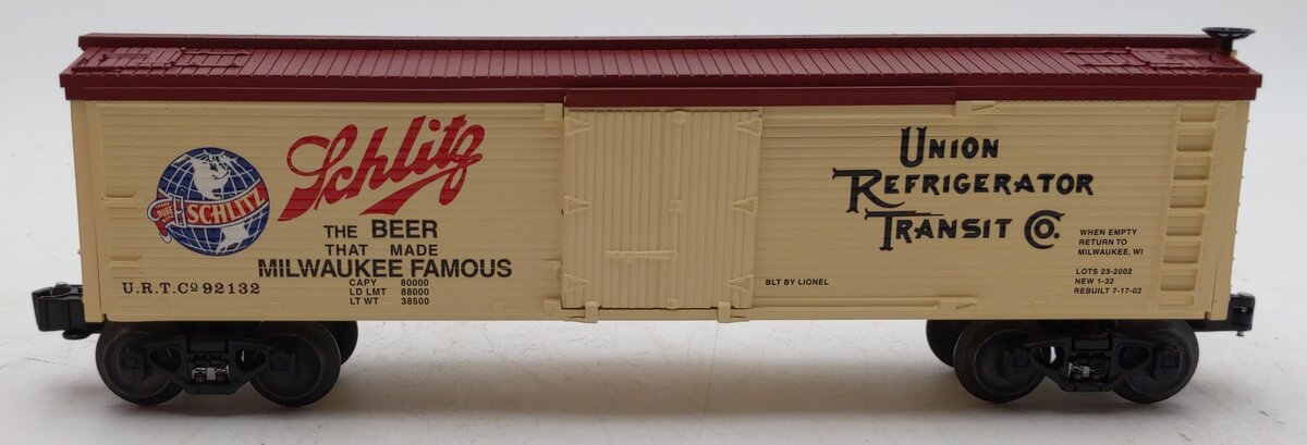 Lionel 6-52261 O Gauge LOTS-2002 Schlitz Reefer Car #92132 LN/Box