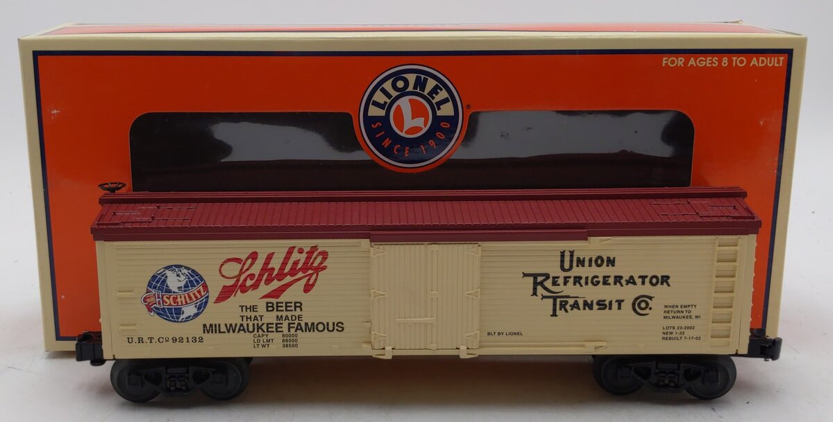 Lionel 6-52261 O Gauge LOTS-2002 Schlitz Reefer Car #92132 LN/Box