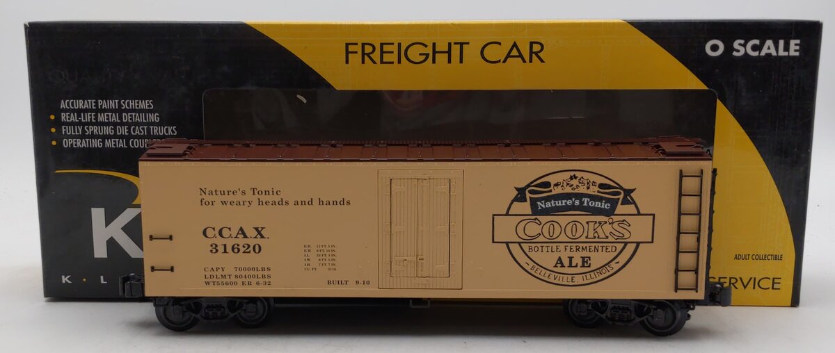 K-Line K762-8031 O Gauge Cooks Company Ale Refrigerator Car #31620 EX/Box