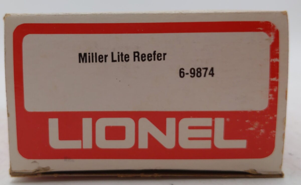 Lionel 6-9874 O Gauge Miller Lite Beer Billboard Reefer Car