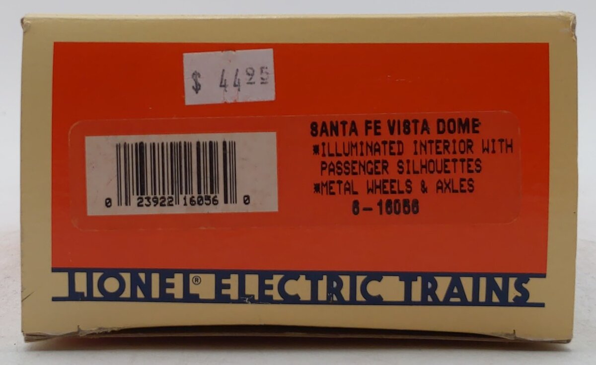 Lionel 6-16056 O Gauge Santa Fe Vista Dome Illuminated Passenger Car LN/Box