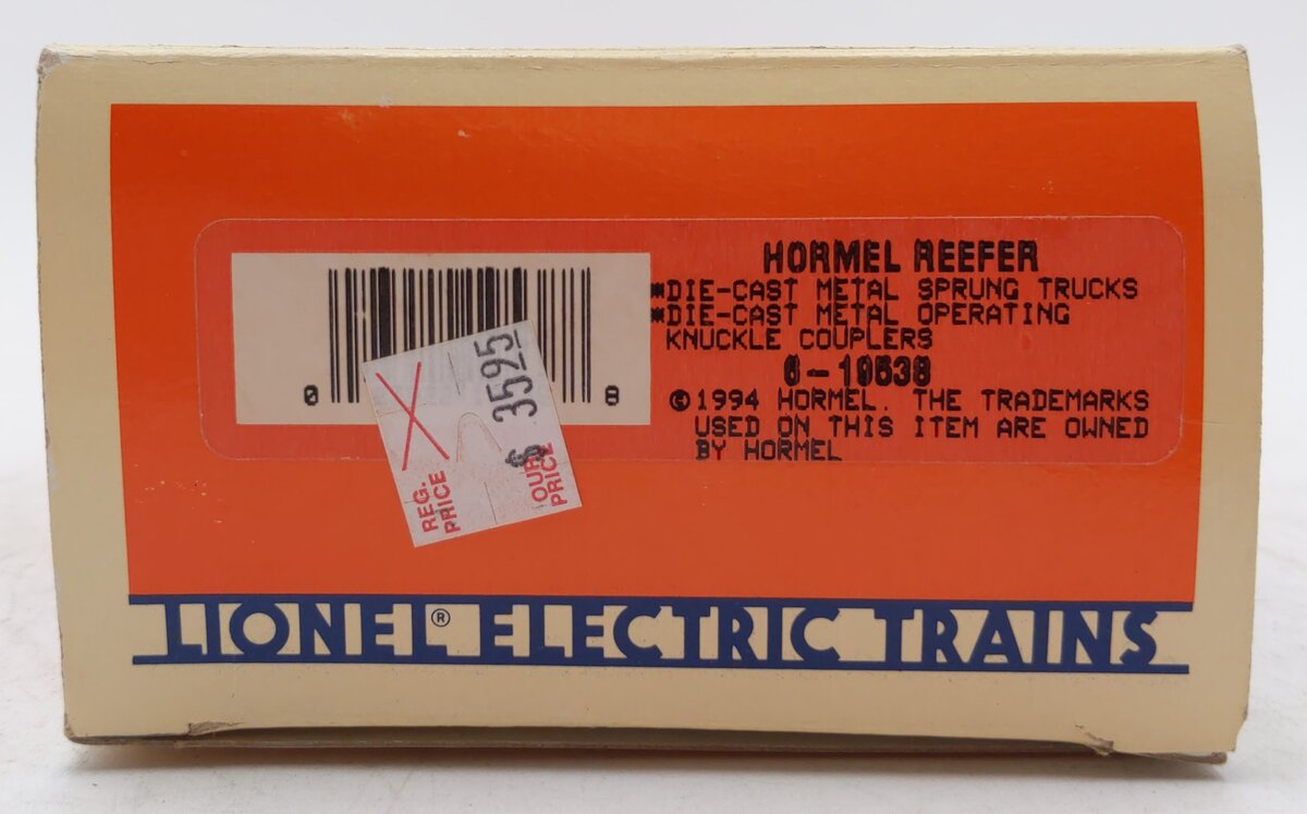 Lionel 6-19538 O Gauge Hormel Billboard Reefer Car #102 LN/Box