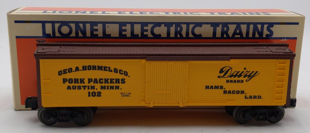 Lionel 6-19538 O Gauge Hormel Billboard Reefer Car #102 LN/Box