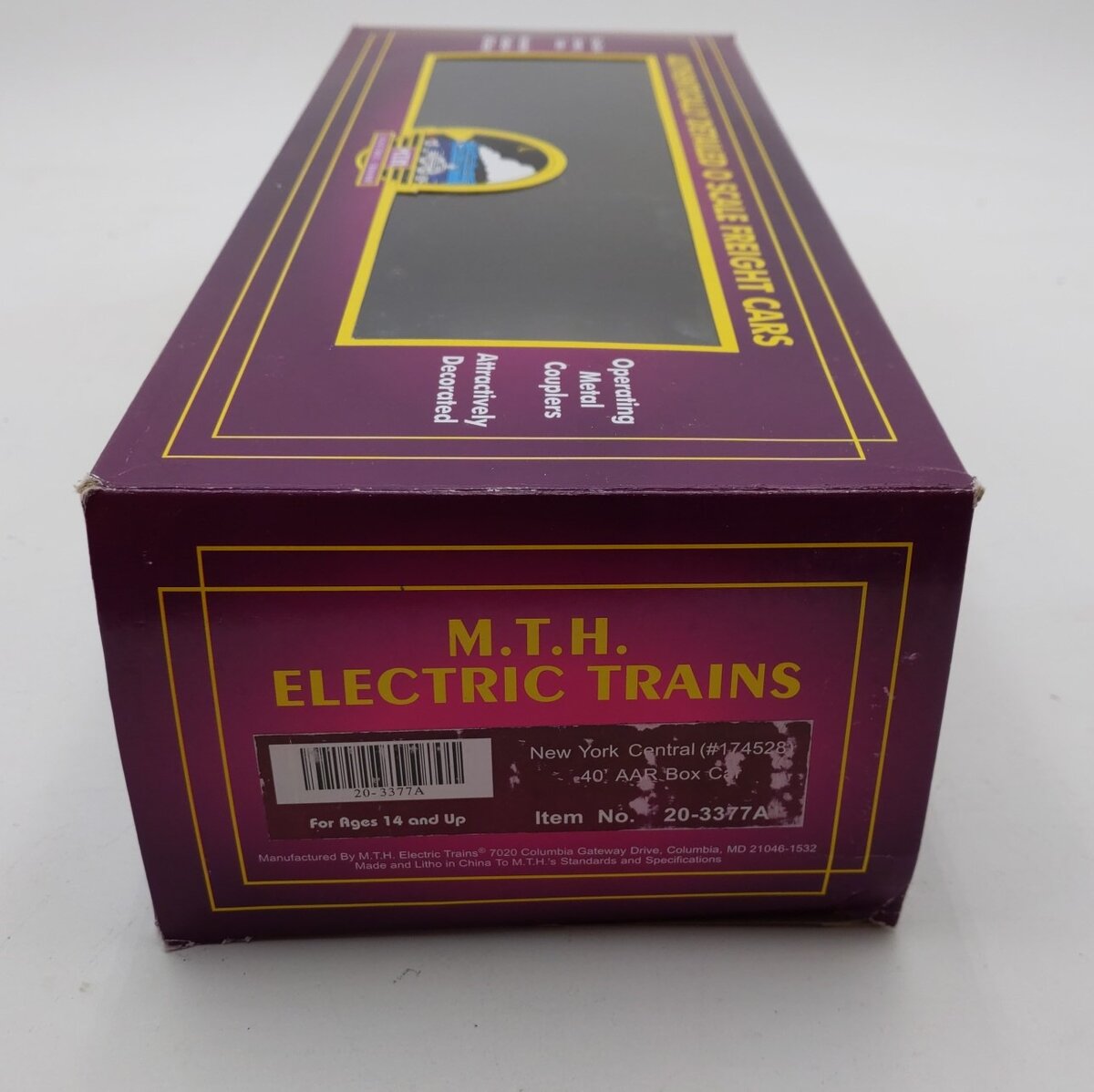 MTH 20-3377A O Gauge New York Central Box Car #174528 NIB