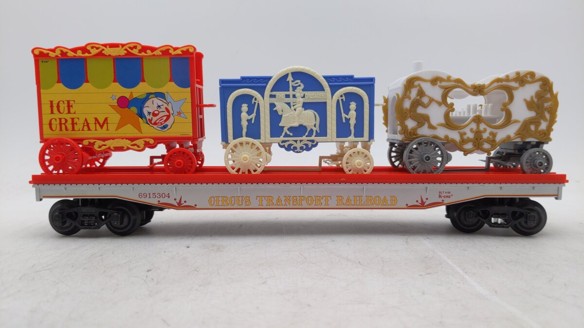 K-Line K691-5304 O Gauge Circus Wagon Transport Flatcar NIB