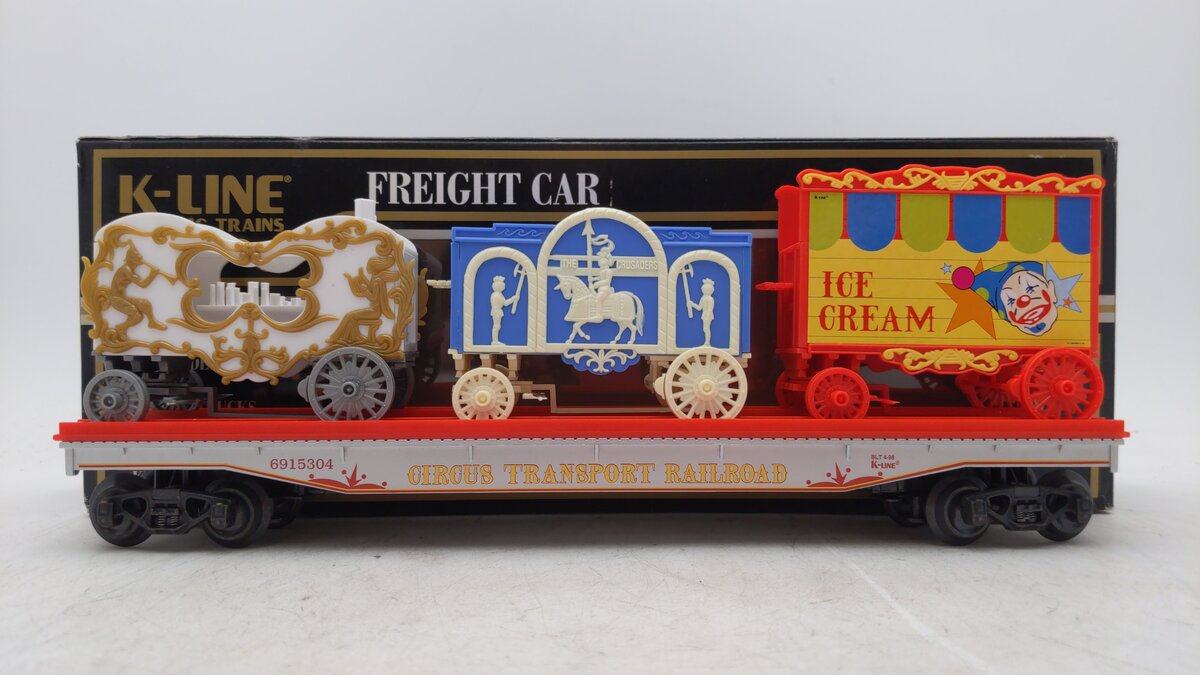 K-Line K691-5304 O Gauge Circus Wagon Transport Flatcar NIB