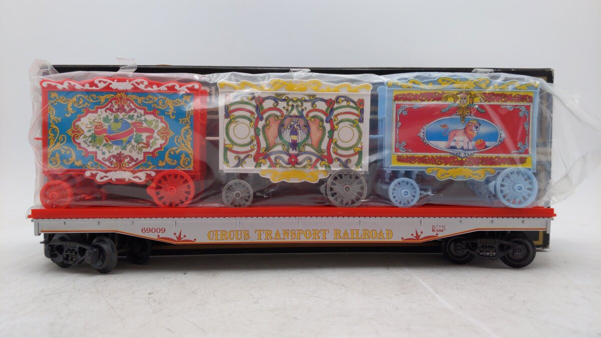 K-Line K-69009 O Gauge Circus Flatcar w/3 Circus Wagons LN/Box