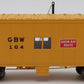 Bluford Shops 33061 HO Scale GB&W Steel Transfer Caboose w/Short Roof #104 LN/Box