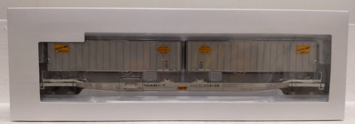 Walthers 932-23925 HO NYC Gold Line Flexi-Van Flatcar w/Two Trailers (Set of 2)
