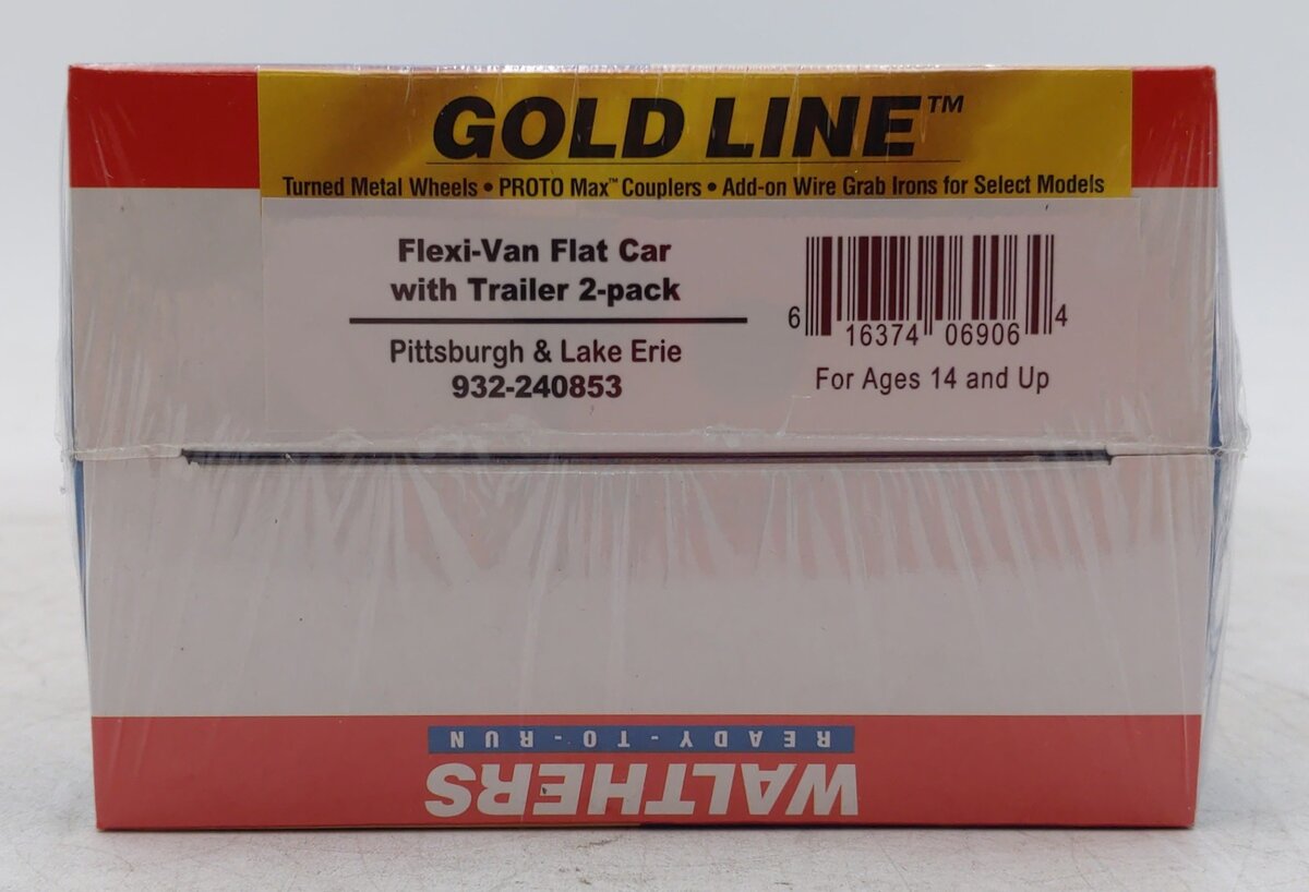 Walthers 932-240853 HO P&LE Gold Mark III Flexi-Van Flat w/Trailers (Set of 2)