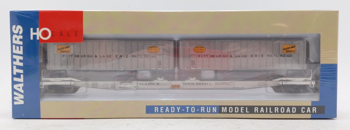 Walthers 932-240853 HO P&LE Gold Mark III Flexi-Van Flat w/Trailers (Set of 2)