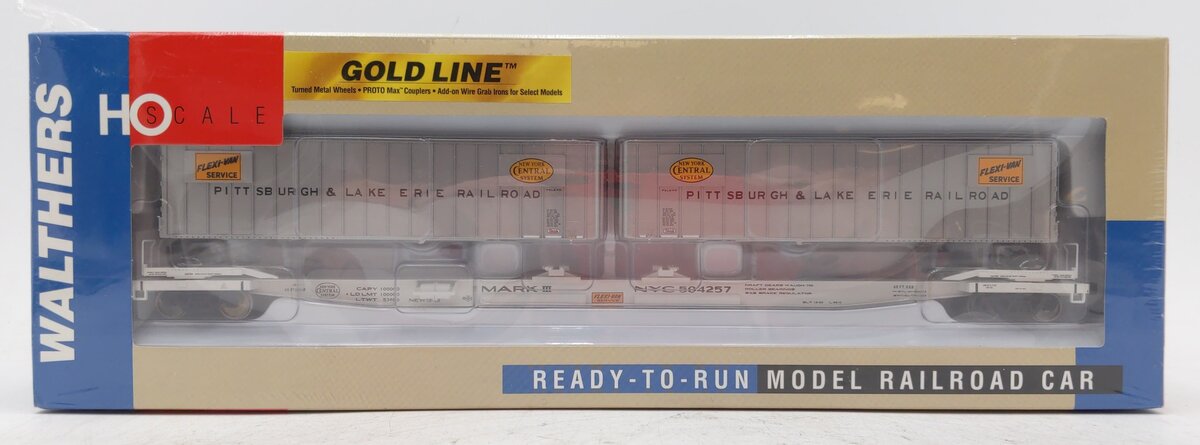 Walthers 932-240853 HO P&LE Gold Mark III Flexi-Van Flat w/Trailers (Set of 2)