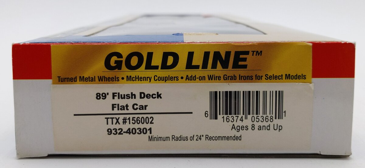 Walthers 932-40301 HO TTX Gold Line 89' Flush Deck Flat Car #156002