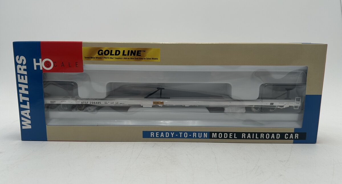 Walthers 932-240312 HO ATSF Gold Bethlehem 89'4" Flush Deck Flatcar (Set of 2)