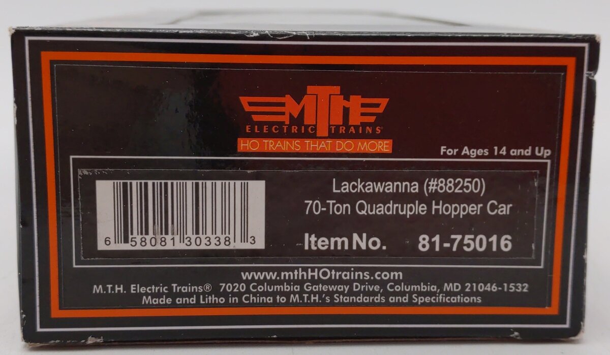 MTH 81-75016 HO Lackawanna 70-Ton Quad Hoppe #88250
