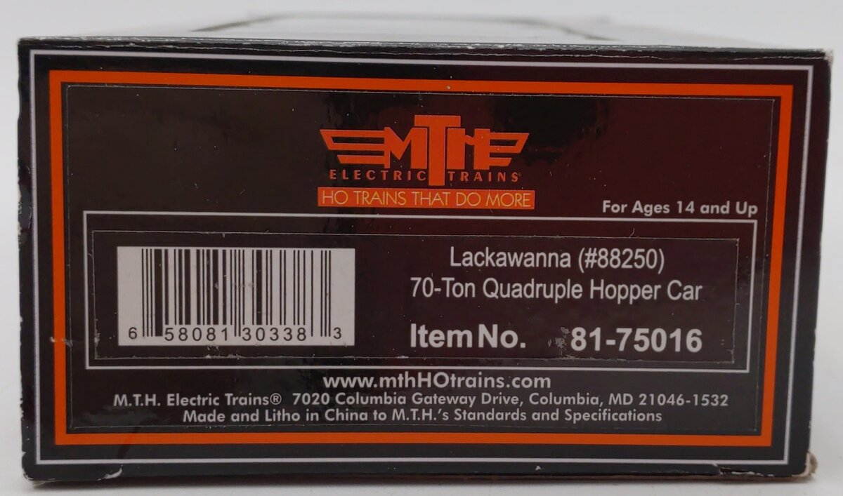 MTH 81-75016 HO Lackawanna 70-Ton Quad Hoppe #88250
