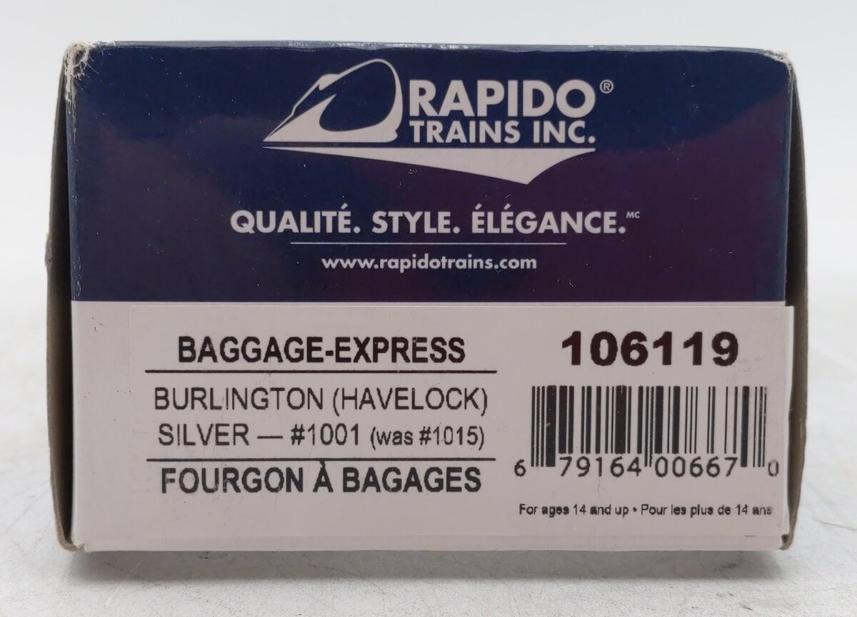 Rapido Trains 106119 HO Chicago,Burlington & Quincy 73' 6