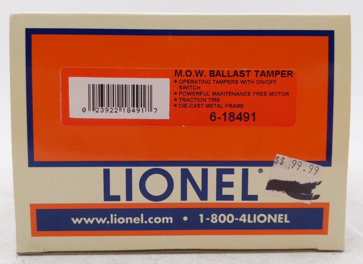 Lionel 6-18491 O Gauge M.O.W Motorized Ballast Tamper LN/Box